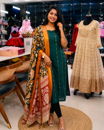 WINE/RED/ORANGE -  3 PCS KURTI